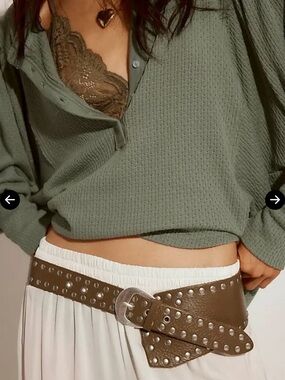 Free People Studded Brown Leather belt